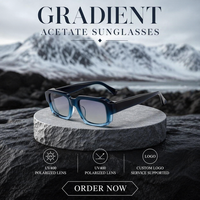 Lunettes de soleil élégantes en acétate épais dégradé avec verres polarisés UV400 pour hommes, confortables pour le quotidien, le streetwear, la conduite en extérieur