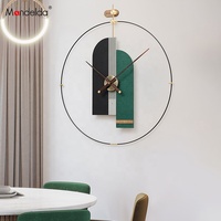 Mandelda Dekor rumah jam dinding logam Quartz beton Modern minimalis untuk ruang tamu jam 3d Dekor Dinding