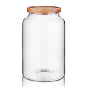 Recipiente de Vidrio Transparente para Almacenamiento de Alimentos, Cilindro para Granos de Café, Especias, Dulces, Cocina - Product Image 3