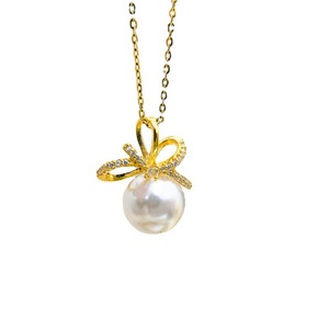 Colgante de Plata S925 para DIY, Collar con Cuentas Redondas de 10-15 mm, con Base Vacía y Lazo 30864, Accesorios para Perlas - Product Image 5