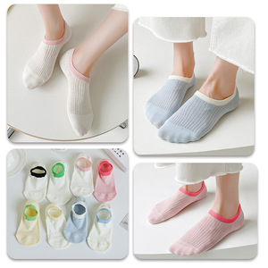 Calcetines náuticos de verano para mujer, nuevo estilo, <span class=keywords><strong>sin</strong></span> hueso, cómodos y transpirables, calcetines deportivos de algodón - Product Image 5