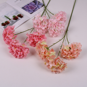 Flores Artificiales de Hortensia de 3 Cabezas Estilo Chino, Flores de Seda para el Hogar, Decoración para Sala de Estar, Mesa de Comedor, Flores para Boda - Product Image 3