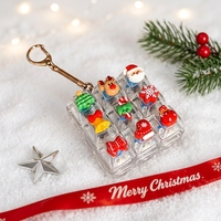 Porte-clés Fidget Clicker de Noël avec 9 touches mécaniques, Cadeau anti-stress et décompression, Porte-clés Fidget Clavier