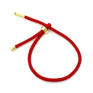 <b>Red</b> Rope <b>Bracelet</b> 3Mm Adjustable With Gold Ends For Couple Gift Jewelry - Product Image 1