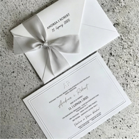 Cartes d'invitation de mariage en papier d'art absorbant, imprimées numériquement et gaufrées, vente en gros
