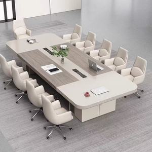 Conjunto de Mesa y Sillas de Conferencia Ecológicas con Tablero de 50 mm de Grosor y Gabinete de Almacenamiento para Cables Multimedia para Uso en Oficina - Product Image 3