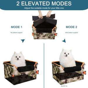 GeerDuo Pet Portable Travel Kleine mittelgroße Hunde Katzen Erhöhtes Auto-Booster-Sitzbett mit Sicherheits gurt - Product Image 6