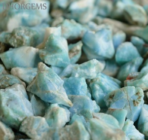 Pierres de gravier larimar naturelles, g, pierre brute, larimar brute, minérale, cristal poli, rayures, vente en gros - Product Image 3