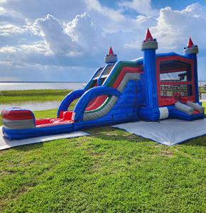 Toboggan aquatique gonflable avec château gonflable et grande structure de saut pour enfants et adultes - Product Image 4