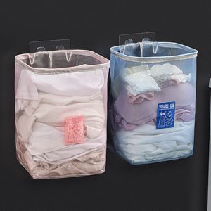 Wall-Mounted Folding <b>Laundry</b> Basket Collapsible Household Clothes <b>Storage</b> Organizer for Dirty Clothes - Product Image 4
