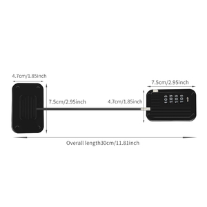 Verrou de sécurité à câble métallique auto-adhésif avec mot de passe, anti-enfants, pour armoire, réfrigérateur, fenêtre, tiroir, rangement, combinaison à 4 chiffres - Product Image 6