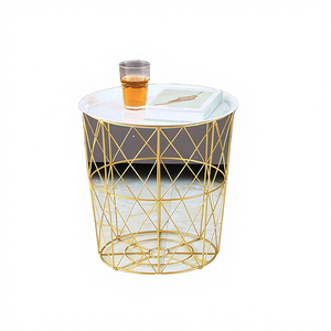 Mesa de Centro Redonda Moderna y Minimalista con Función de Almacenamiento, Superficie de Madera y Metal, Mueble Multifuncional para Sala de Estar - Product Image 4