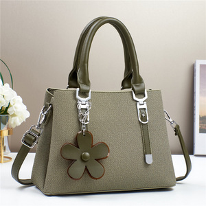 Bolso de Mano con Textura Tejida y Logotipo Personalizado para Mujer, Elegante Bolso Tipo Satchel con Asa y Adorno de Flor Desmontable, Bolso Bandolera Ajustable - Product Image 3