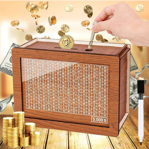 1000/2000/3000/5000/10000 USA Money Box Wooden Bank with Reusable Money Box with Saving Goal and <b>Numbers</b> Boxes - Product Image 6