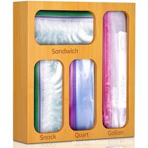 <b>Bamboo</b> Ziplock Bag Storage Box Sandwich Snack Quart Gallon Size Food <b>Container</b> For Camping - Product Image 1