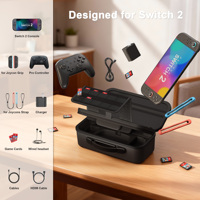 Étui de transport personnalisé OEM grand format pour Nintendo Switch 2, adaptateur secteur, sac de rangement rigide antichoc en EVA pour accessoires de console Switch 2