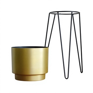 Support de jardinière en fer forgé avec Pot de fleur jardinière moderne avec support intérieur extérieur décor métal plante présentoir support - Product Image 1