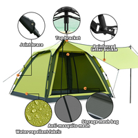 Meilleures ventes en gros, tente de camping familiale de luxe imperméable de haute qualité pour 3 à 4 personnes, quatre saisons, 210D Oxford, une seule tente