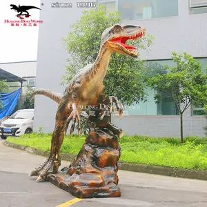 Outdoor-Spielplatz Fiberglas Dinosaurier Statue lebensechte Fiberglas Dinosaurier