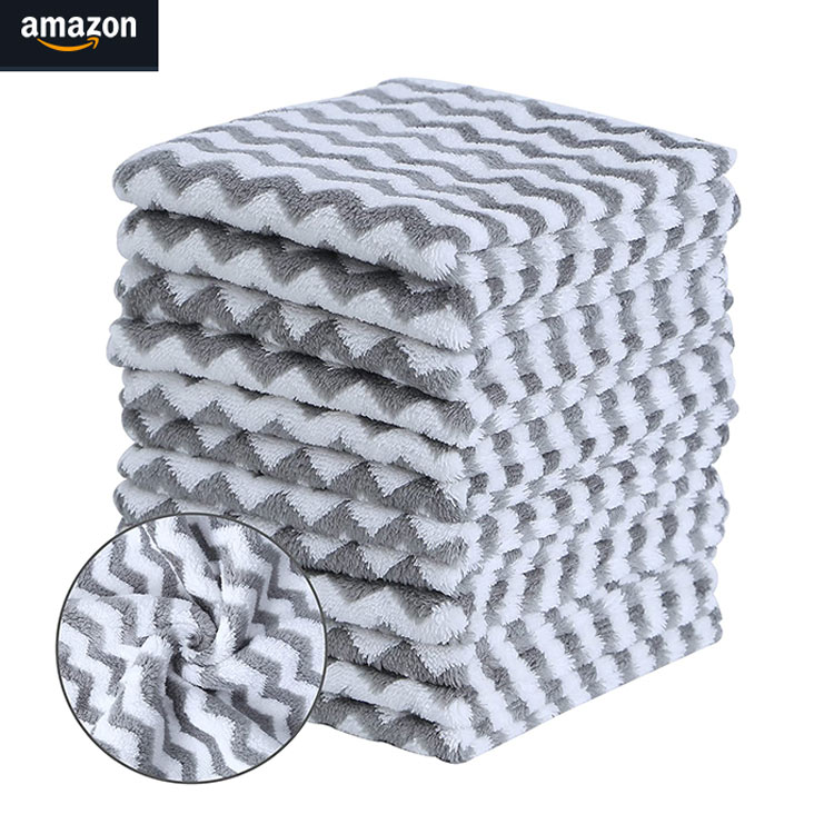 Быстросохнущие тряпки из микрофибры, серые антипригарные многоразовые и без ворса, кухонное полотенце из кораллового флиса