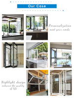 Ventana Plegable de Vidrio sin Marco, de Aluminio con Rotura de Puente Térmico, de 2 Paneles, Horizontal, Eficiente Energéticamente, Moderna, Venta al Por Mayor PDP