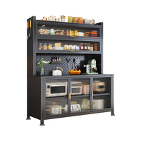 Armoires de cuisine en métal chinoises avec panneau perforé, unité d'armoire en acier à porte rabattable avec meuble de rangement pour salon, restaurant, étagère organisatrice