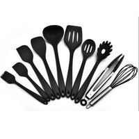Stock de gros de produits finis, lot de 10 ustensiles de cuisine antiadhésifs, ensemble d'ustensiles de cuisine en silicone