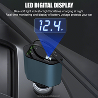 Chargeur de voiture en métal tout-en-un avancé de qualité supérieure Câble de charge intégré Double ports USB Adaptateur universel pour allume-cigare