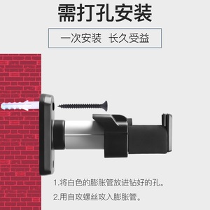 Soporte de pared para guitarra de aluminio, gancho para ukelele, bajo eléctrico acústico, diseño minimalista, organizador de almacenamiento resistente al óxido - Product Image 5