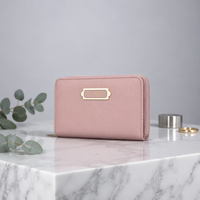 Portefeuille court de style coréen pour femmes Tailian fermeture à glissière à fente multi-cartes en PU avec doublure en polyester porte-monnaie moyen transfrontalier