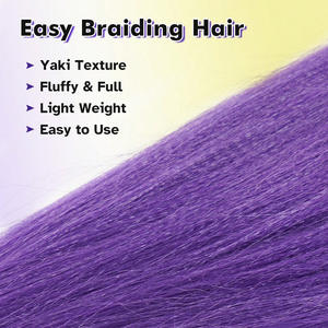 Extensions capillaires synthétiques Futura à tresser, 26 pouces, violettes, lisses, pour femmes, perruque queue de cheval, résistantes à la chaleur, cheveux teints - Product Image 3