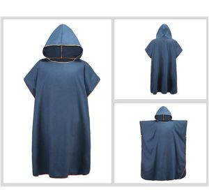 Poncho de surf con capucha de ante de diseño personalizado Toalla de microfibra de secado rápido Summer Ling Robe con toalla con capucha - Product Image 3