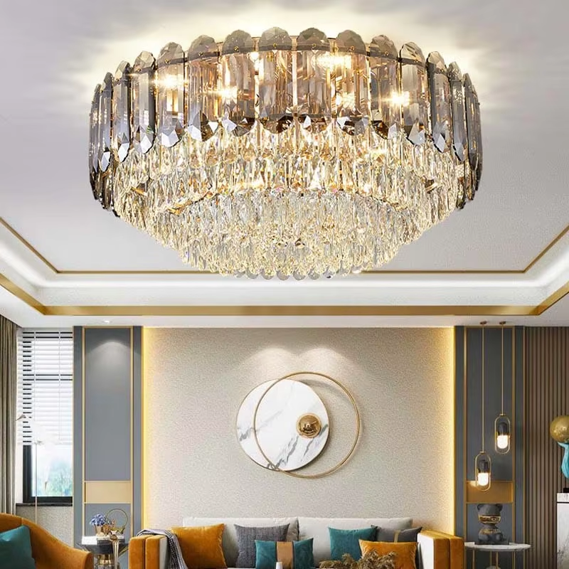 TNordic Luxury K9 Crystal Bedroom Round Ceiling Lamp Living Dining Room Led Ceiling Light Home Hotel Lobby Decorative Lighting