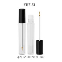 Tête d'applicateur de gloss à lèvres en alliage de zinc YRL037, 2 mm, tige hexagonale filetée dorée, accessoire pour flacon de gloss à lèvres, brosse cosmétique