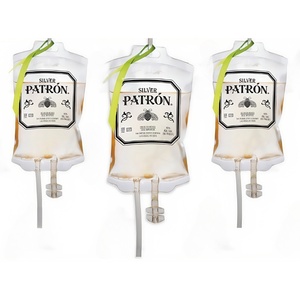 Patrón I.V. de Plástico de 400 ml Set de Cócteles de Tequila en Bolsa para Terapia de Goteo, Bebida Intravenosa Colorida con Vasos de Tequila - Product Image 1