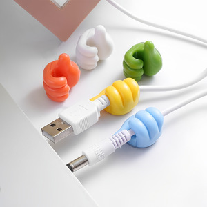 Thumb <b>Hook</b> Cable Organizer Self-Adhesive PVC Desktop Cable Management Tool Creative Storage Fixing <b>Clip</b> - Product Image 2