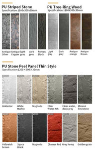 แผ่นผนังโพลียูรีเทน stoneflex 3D ทันสมัยกันน้ำการออกแบบทางเรขาคณิตทำจากพลาสติก - Product Image 2