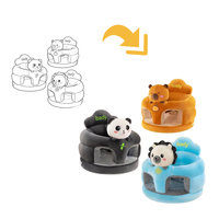 Canapé d'apprentissage pour bébé en forme de dessin animé, support de posture assise, dossier anti-chute, jouet en peluche, rembourrage en coton PP, logo personnalisable, unisexe