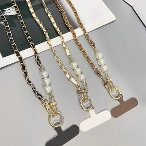 Piccola catena di cuoio a mano cordino per <span class=keywords><strong>telefono</strong></span> cellulare a <span class=keywords><strong>tracolla</strong></span> lunga con perline profumate e ciondolo in pelle di metallo - Product Image 1