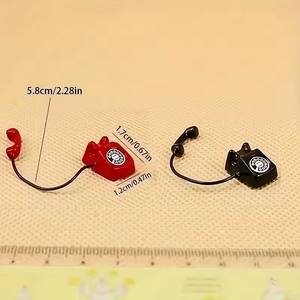 Modèle de mini-téléphone, téléphone rétro rotatif en alliage, meubles pour maison de poupée, accessoires pour maison de poupée, mini-téléphone fixe - Product Image 5