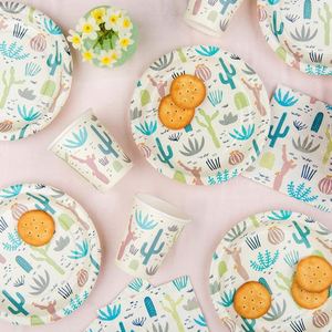 Factory OEM Customization Cactus Paper <b>Plates</b> for Fiesta Birthday Party Baby <b>Shower</b> 9 in - Product Image 2