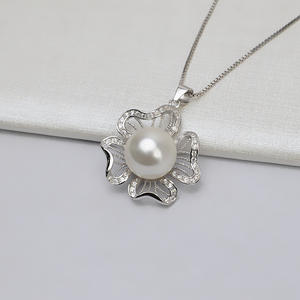 Pendentif en argent S925 pour femme, perle, 12-14 pièces, forme de fleur, accessoires de bijoux DIY avec plateau vide, produit personnalisé, catégorie de produits - Product Image 3