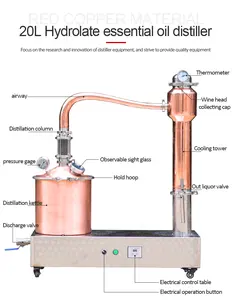 Destilador de 20L, máquina de destilación para hacer aceites esenciales