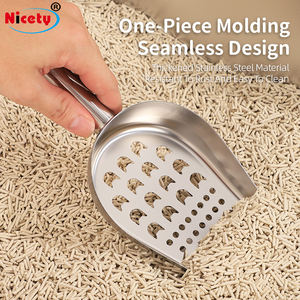 Pelle à litière pour chat moderne en acier inoxydable avec long manche antiadhésif rapide tamisage pelle à litière pour animaux de compagnie pour usage domestique - Product Image 2