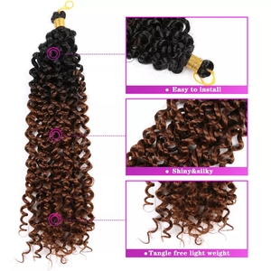Marlybob 14 pollici onda d'acqua <span class=keywords><strong>passione</strong></span> ricci intrecciatura capelli ad alta temperatura in fibra di capelli sintetici per donne nere uncinetto capelli ricci - Product Image 6