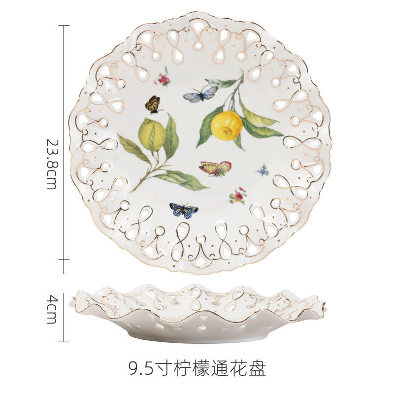 Plaque de fleur de citron de 9,5 pouces