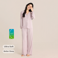 Ensemble de pyjama pour couples, vêtements de détente en lyocell, cardigan simple à col, respirant, extensible, ample, pour un usage quotidien
