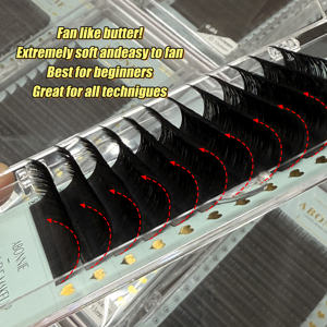 Abonnie Lash Trays Venta al por mayor Extensiones de pestañas Cachemira <span class=keywords><strong>Negro</strong></span> mate Terciopelo <span class=keywords><strong>ruso</strong></span> Extensiones de pestañas 03 Base suelta Extensión de pestañas - Product Image 3