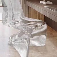 Chaise de négociation pour réunions commerciales, salle de thé, salon, réception, chaise en résine transparente de style italien moderne