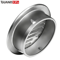 Grille de ventilation murale ronde en acier inoxydable, étanche, avec grille de ventilation plate et maille de protection